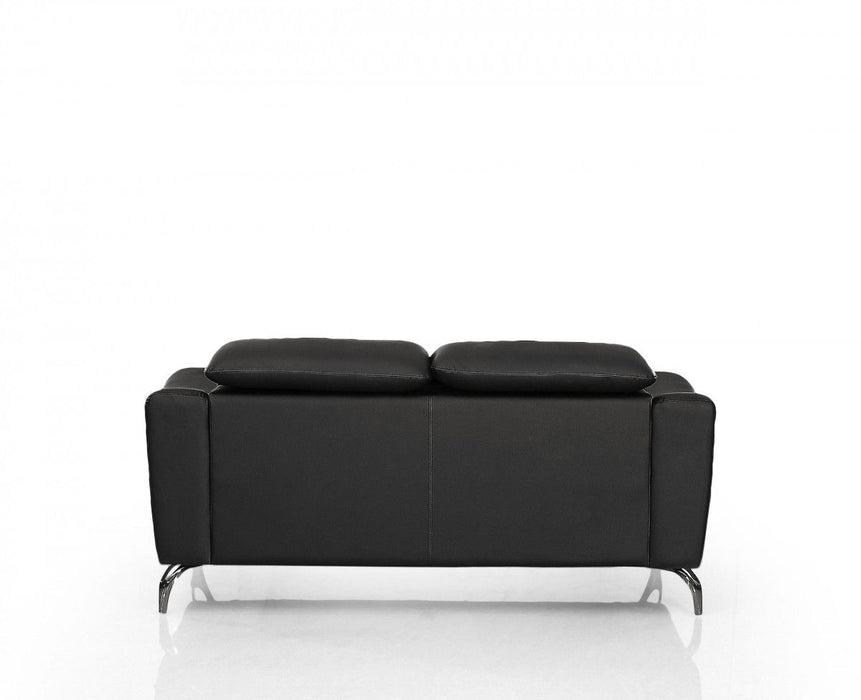 Urban Leather Adjustable Headrest Loveseat - Black