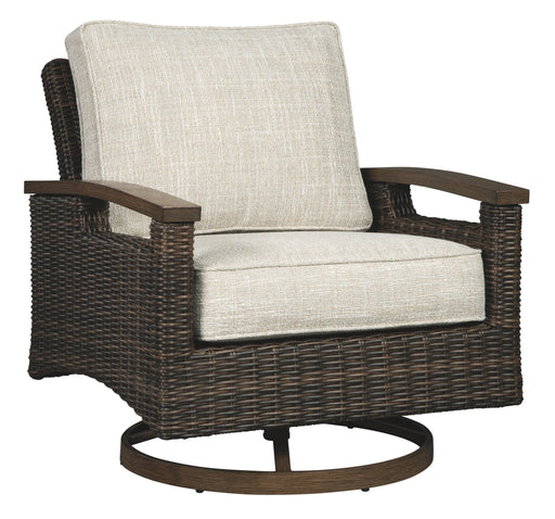 Paradise - Medium Brown - Swivel Lounge Chair (Set of 2) - Simple Home Plus