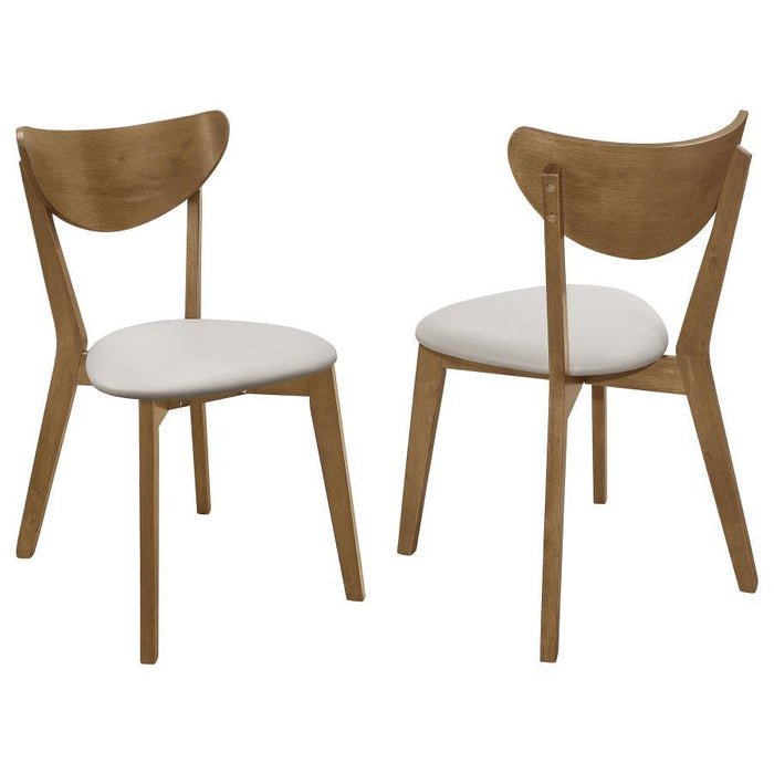 Kersey - Dining Side Chairs With Curved Backs (Set of 2) - Beige And Chestnut - Simple Home Plus