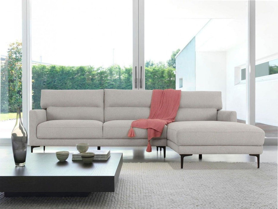 Contemporary Squared Edge Right Facing Sectional Sofa - Dove Gray