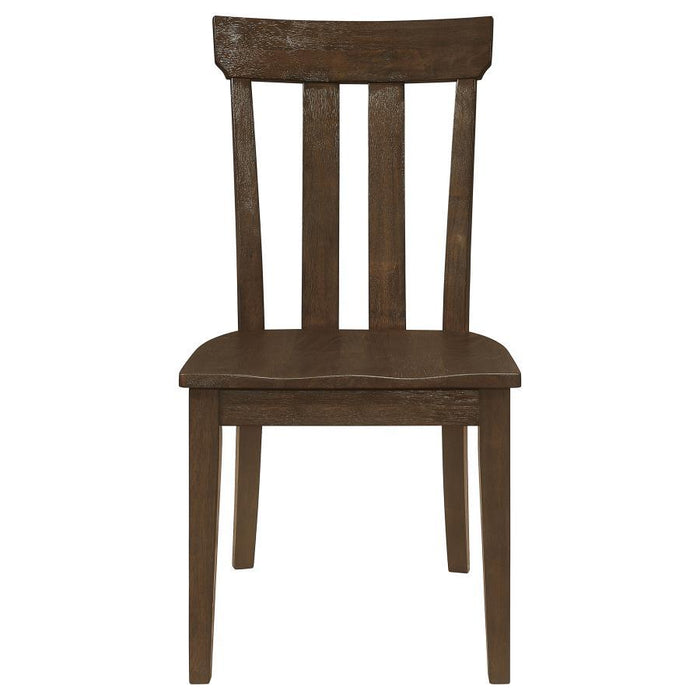 Reynolds - Slat Back Dining Side Chair (Set of 2) - Brown Oak - Simple Home Plus