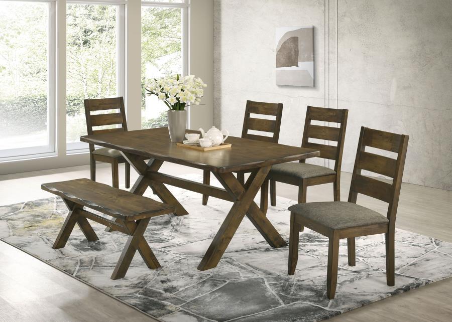 Alston - Rustic Trestle Dining Room Set - Simple Home Plus