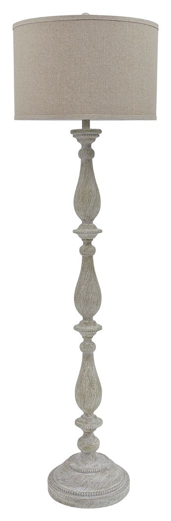 Bernadate - Whitewash - Poly Floor Lamp - Simple Home Plus