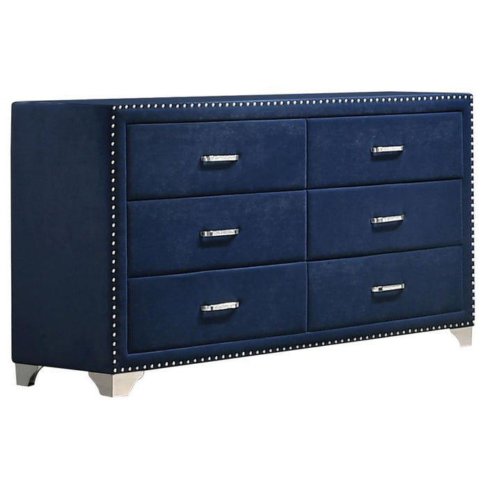 Melody - 6-Drawer Upholstered Dresser - Simple Home Plus