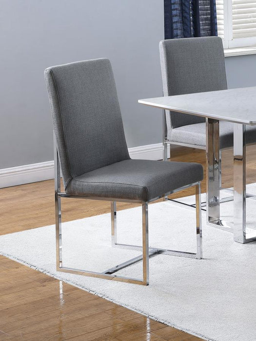 Mackinnon - Upholstered Side Chairs (Set of 2) - Gray And Chrome - Simple Home Plus