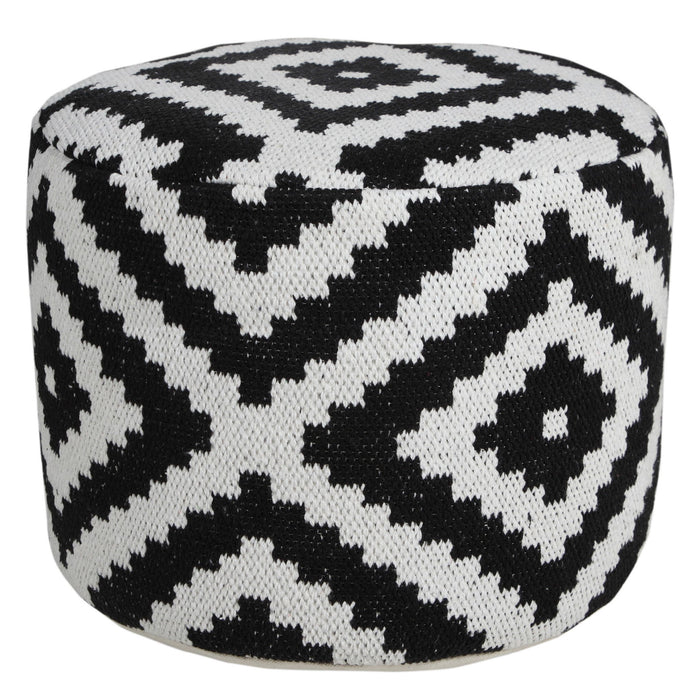 Cotton Blend Ottoman - Black