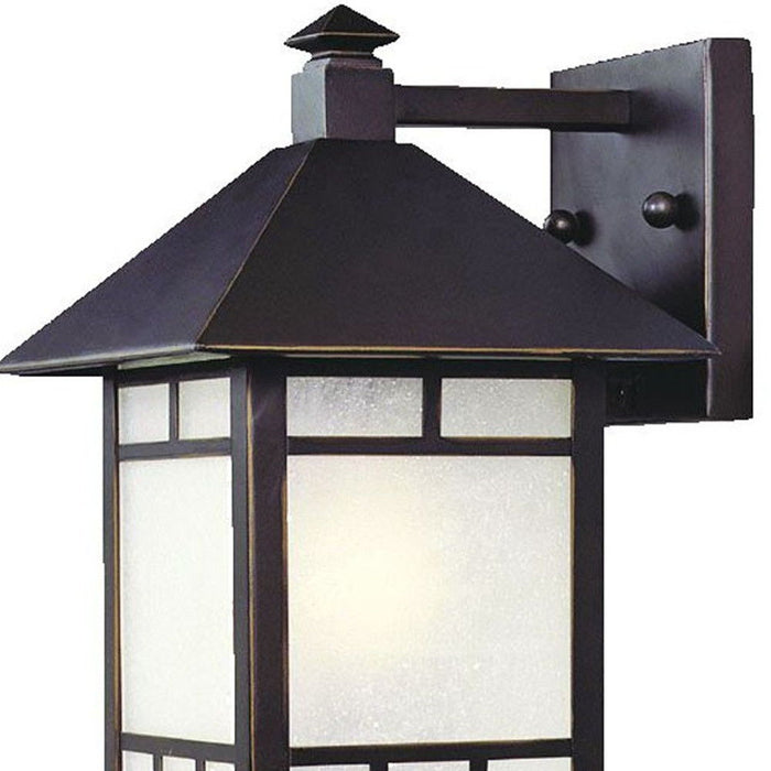 Petite Frosted Glass Lantern Wall Light - Antique Bronze