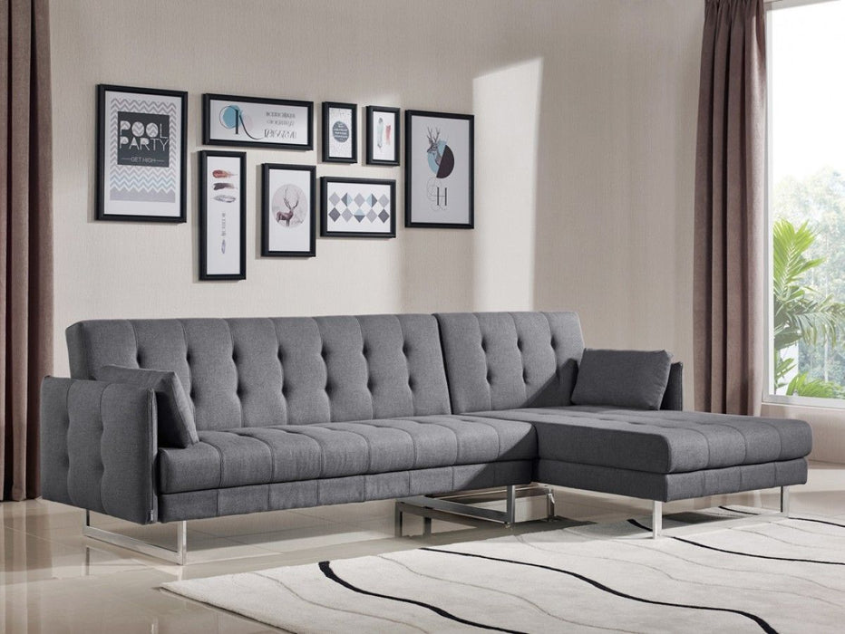 Modern Fabric Right Facing Sofa Bed - Loft Gray