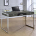 Wallice - 2-Drawer Writing Desk - Weathered Gray/Chrome - Simple Home Plus