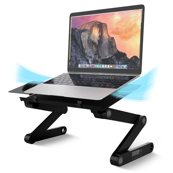 Folding Laptop Desk Or Laptop Stand With Mousepad - Black