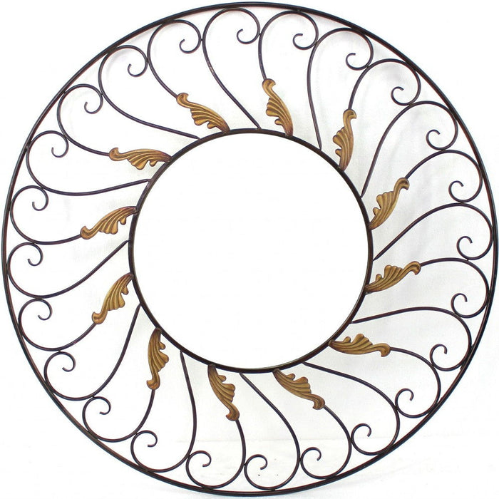 Round Accent Metal Mirror - Bronze