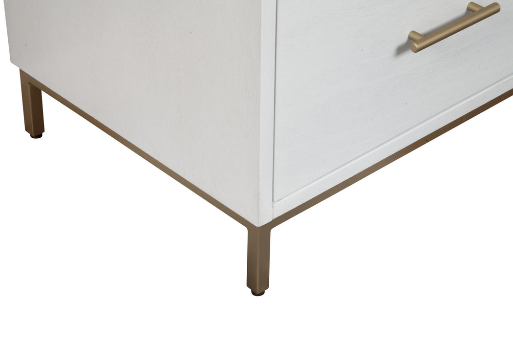 Wood 6 Drawer Double Dresser - White