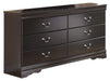 Huey - Black - Six Drawer Dresser - Simple Home Plus