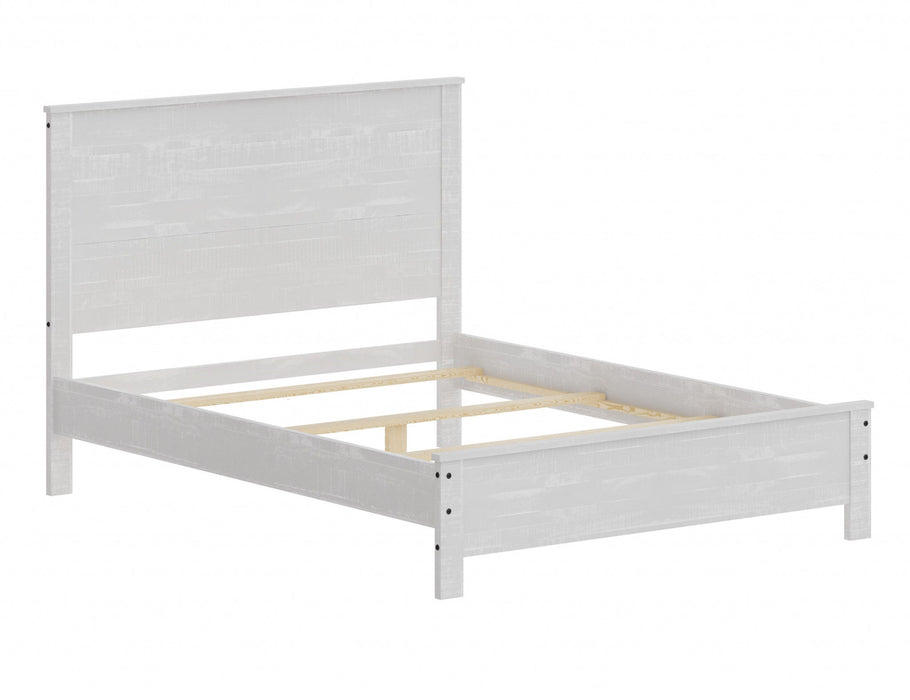 Solid Wood Full Double Bed Frame - White