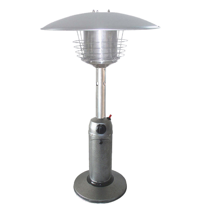 11000 Btu Steel Propane Cylindrical Pole Tabletop, Patio Heater - Silver