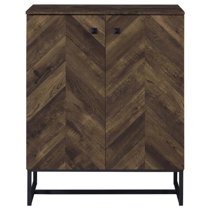 Carolyn - 2-Door Accent Cabinet - Rustic Oak And Gunmetal - Simple Home Plus