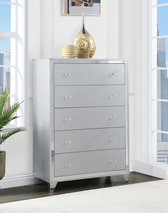 Larue - 5-Drawer Chest - Silver - Simple Home Plus