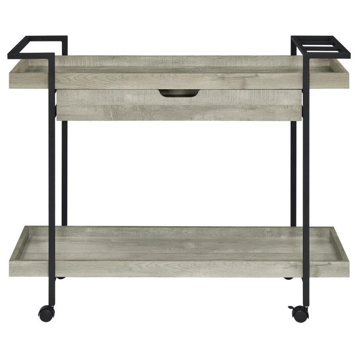 Ventura - Bar Cart With Storage Drawer - Gray Driftwood - Simple Home Plus