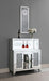 Yvaine - 2-Door Mirrored Wine Cabinet With Faux Crystal Inlay - Silver - Simple Home Plus