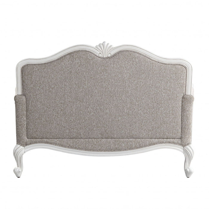 Linen Love Seat - Beige / White