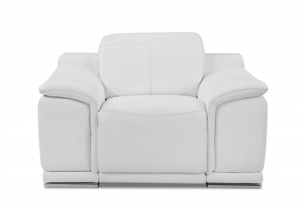 Three Piece Six Person Seating Set Italian Leather Indoor - White