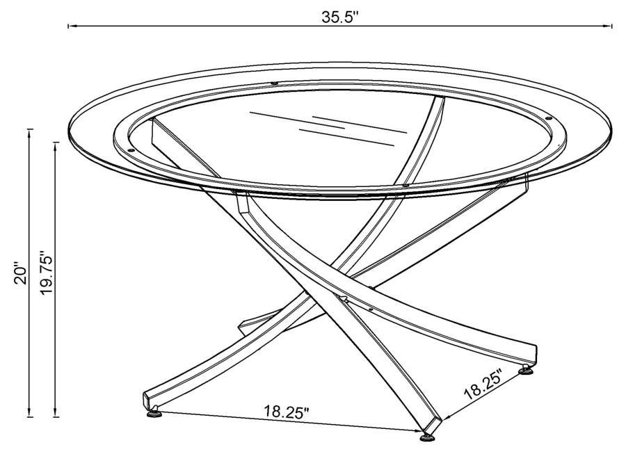 Brooke - Glass Top Coffee Table - Simple Home Plus