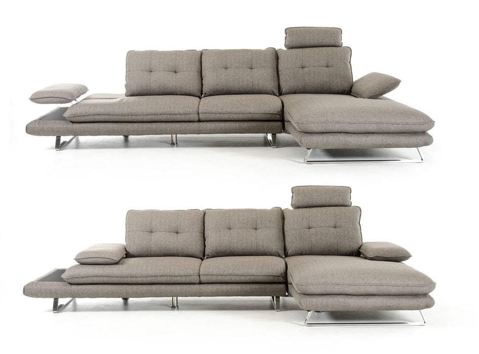 Steel Sectional Sofa And Fabric Foam Wood - Gray