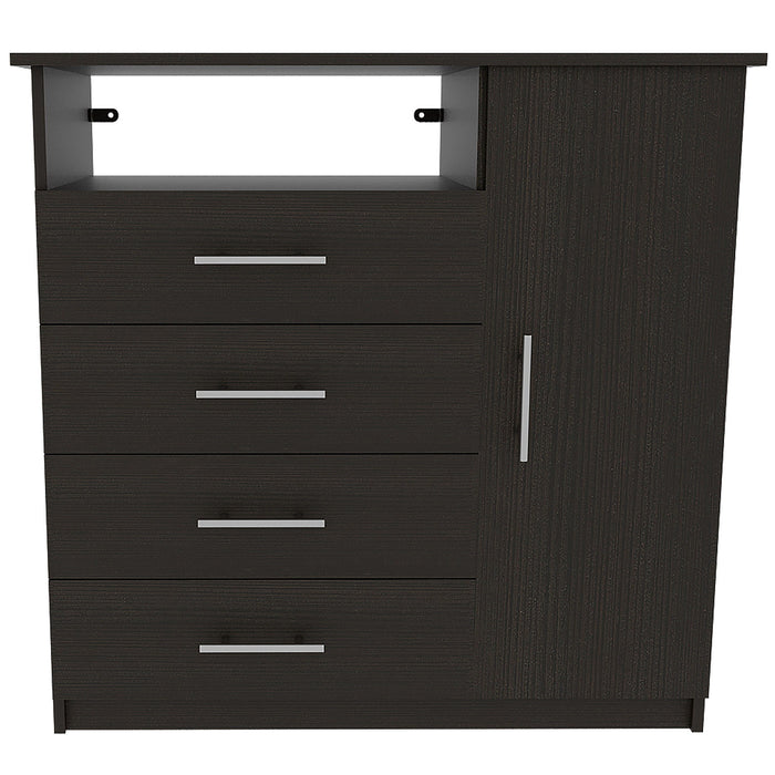 Four Drawer Combo Dresser - Black