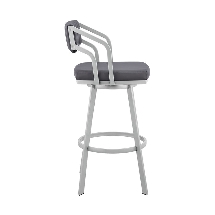 Swivel Low Back Counter Height Bar Chair - Slate Gray / Silver