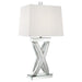 Dominick - Table Lamp With Rectange Shade - White And Mirror - Simple Home Plus