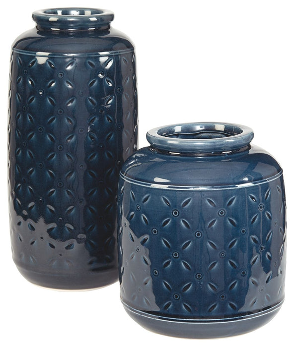 Marenda - Navy Blue - Vase Set (Set of 2) - Simple Home Plus