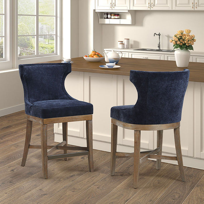 Carson - Counter Stool With Swivel Seat - Navy