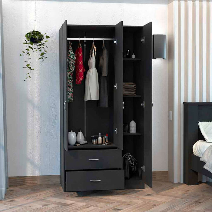 Combo Dresser 2 Drawer - Black