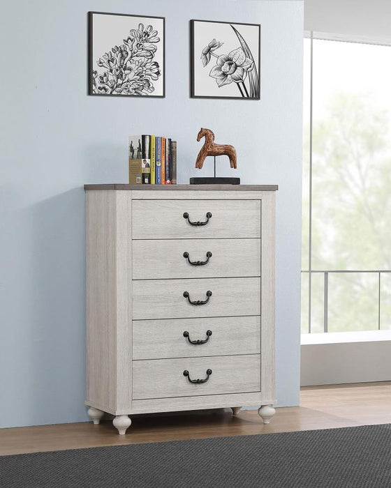 Stillwood - 5-Drawer Chest - Vintage Linen - Simple Home Plus