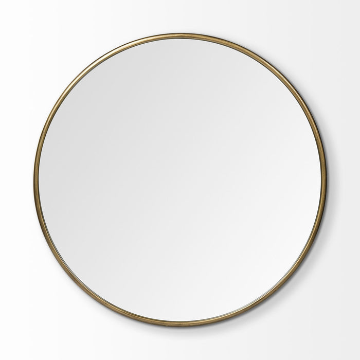 47" Round Metal Frame Wall Mirror - Gold