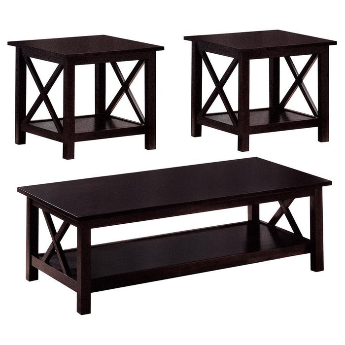 Rachelle - 3 Piece Occasional Table Set - Deep Merlot - Simple Home Plus