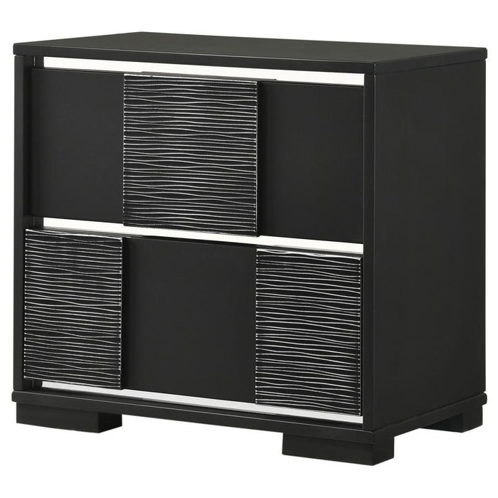 Blacktoft - 2-Drawer Nightstand - Black - Simple Home Plus