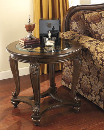 Norcastle - Dark Brown - Round End Table - Simple Home Plus