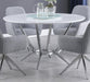 Abby - Round Dining Table With Lazy Susan - White And Chrome - Simple Home Plus