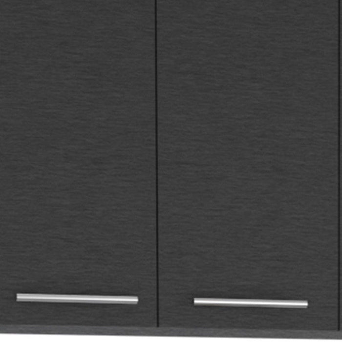 Wall Mounted Accent Cabinet With Five Shelves - Black / White