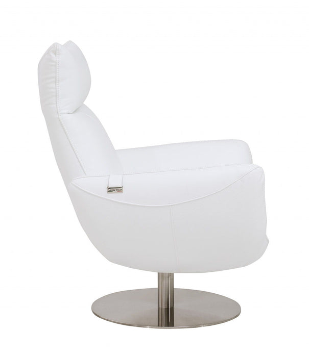 Contemporary Leather Lounge Chair - White