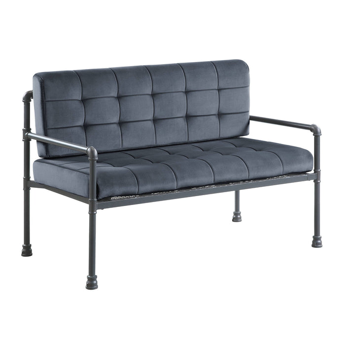 Velvet Loveseat - Gray