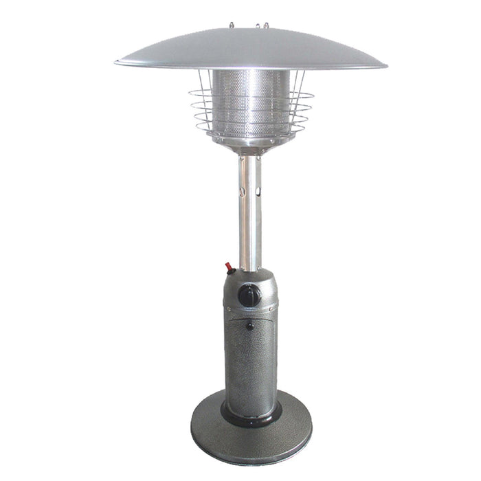 11000 Btu Steel Propane Cylindrical Pole Tabletop, Patio Heater - Silver