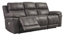 Erlangen - Dark Gray - Pwr Rec Sofa With Adj Headrest - Simple Home Plus