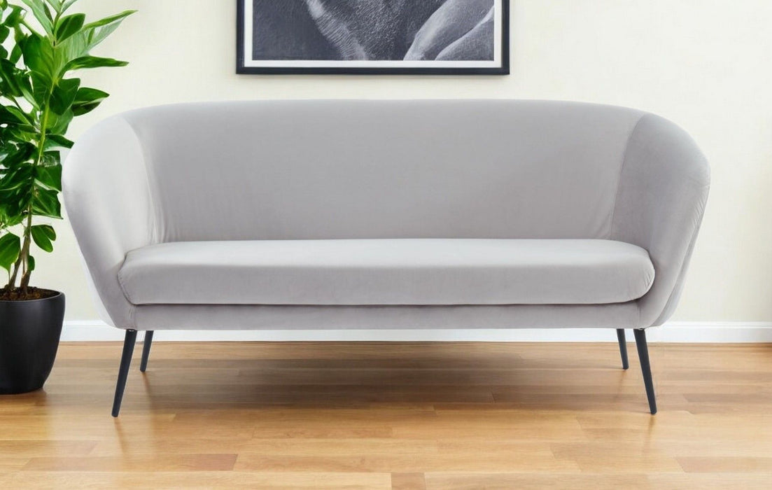 Sofa With Black Legs - Light Gray