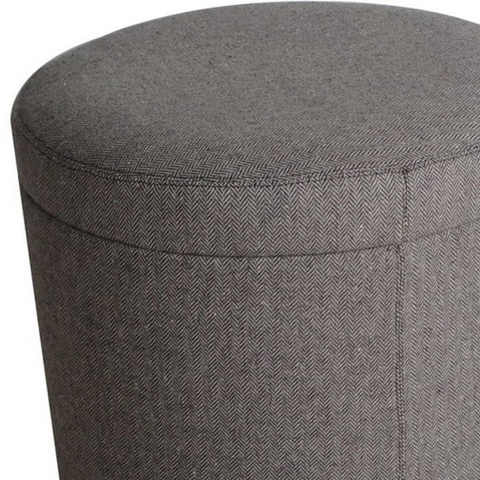 Faux Leather Round Storage - Gray