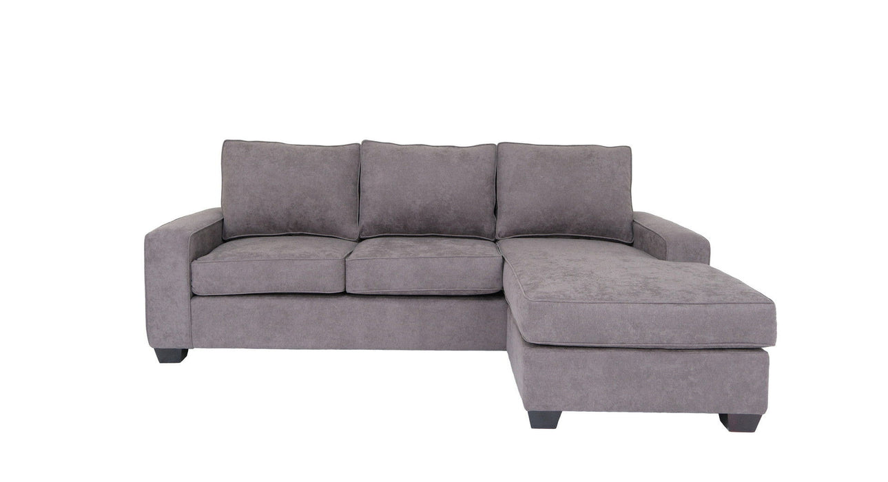 Polyester Blend L Shaped Stationary Two Piece Corner Sectional - Gray