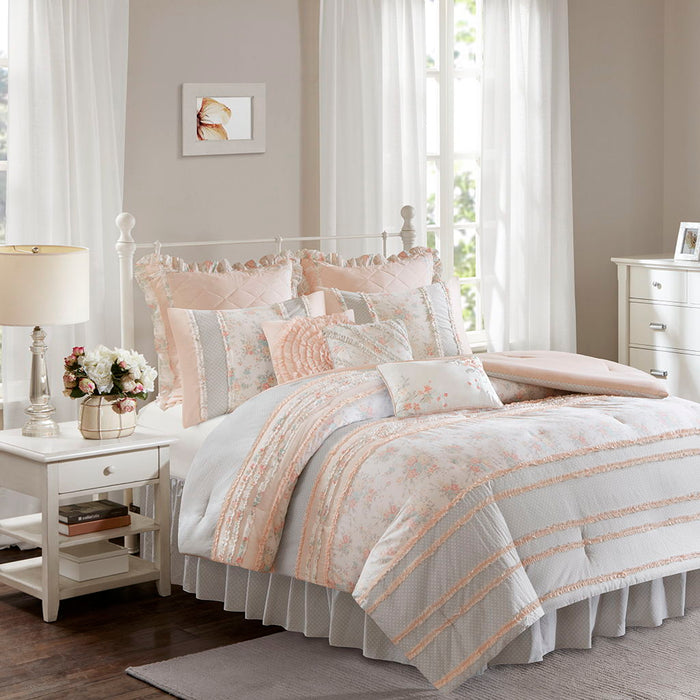 Serendipity - California King Comforter Set - Blush