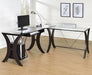 Monterey - 3 Piece L-Shaped Computer Desk Set - Cappuccino - Simple Home Plus