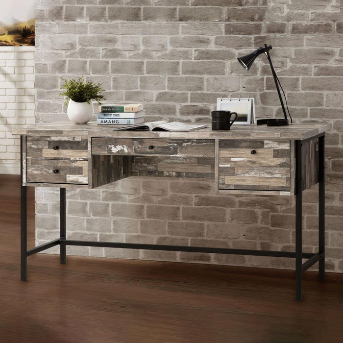 Kemper - 4-Drawer Writing Desk - Salvaged Cabin - Simple Home Plus